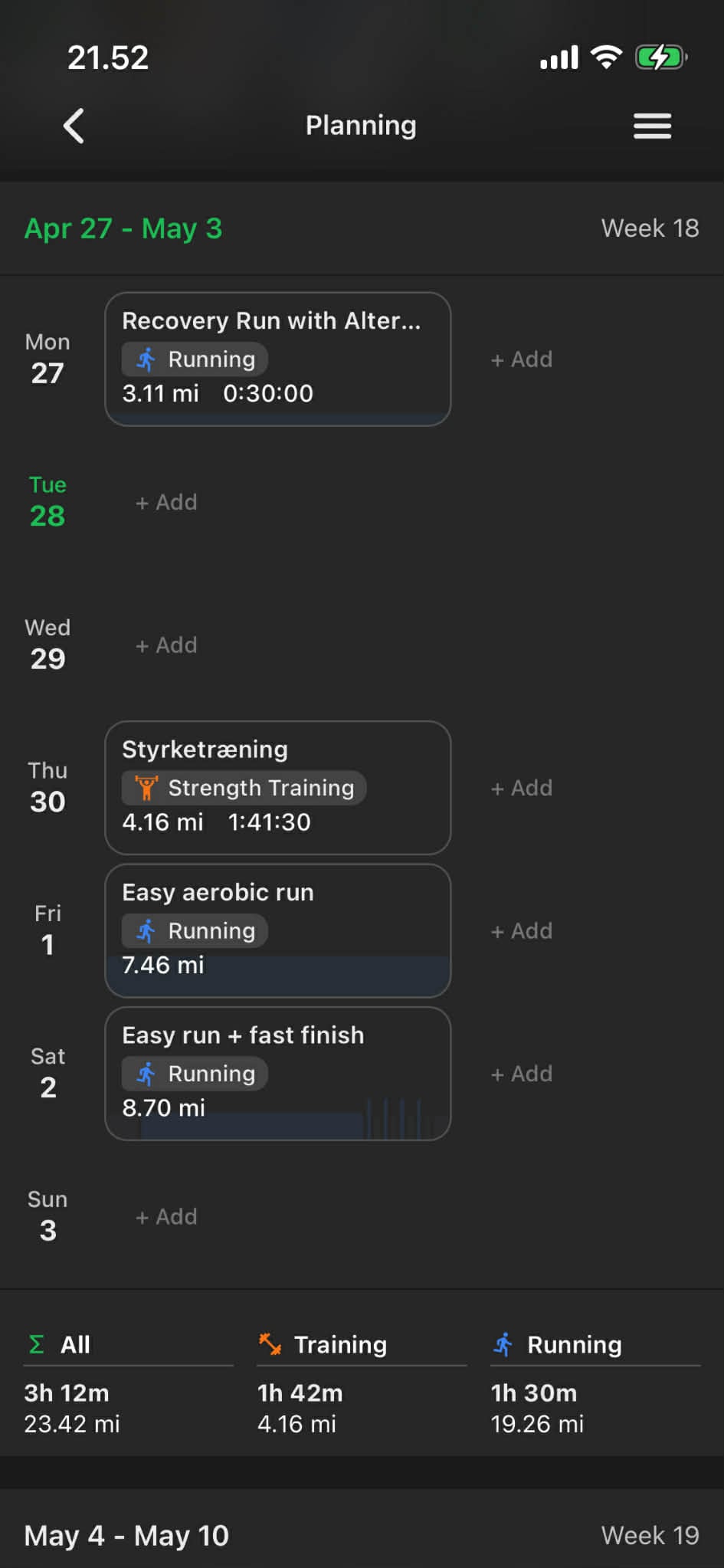 Calendar view